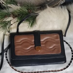 Piad'aubrac Elegant Black and Brown Crossbody Women's Bag